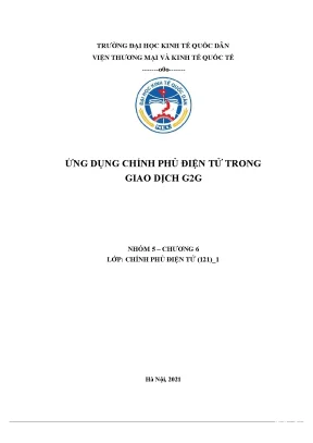 Tiểu luận ứng dụng chính phủ điện tử trong giao dịch g2g