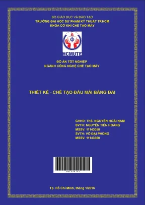 Đồ án hcmute thiết kế chế tạo đầu mài bằng đai