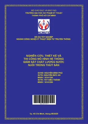 Đồ án hcmute nghiên cứu thiết kế và thi công mô hình hệ thống giám sát chất lượng nước nuôi trồng thủy sản