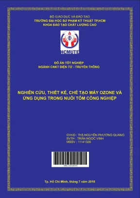 Đồ án hcmute nghiên cứu thiết kế chế tạo máy ozone và ứng dụng trong nuôi tôm công nghiệp