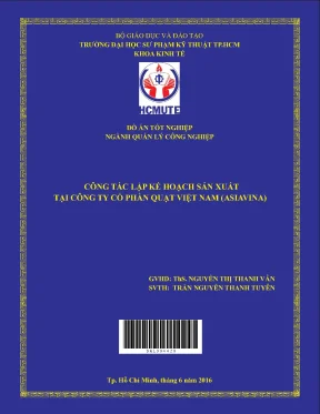 Đồ án hcmute công tác lập kế hoạch sản xuất tại công ty cổ phần quạt việt nam asiavina tại nhà máy của công ty cổ phần quạt việt nam khu công nghiệp mỹ phước 1