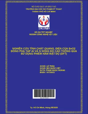 Đồ án hcmute nghiên cứu tính chất quang điện của sno2 đồng pha tạp al và n nồng độ cao thông qua sử dụng phiếm hàm mật độ dft