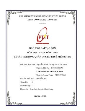 Báo cáo bài tập lớnmôn học nhập môn cnpm đề tài hệthống quản lý cho thuê phòng trọ
