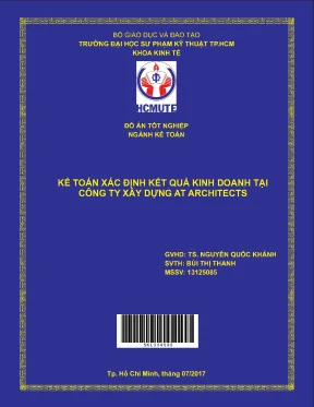 Đồ án hcmute kế toán xác định kết quả kinh doanh tại công ty xây dựng at architects