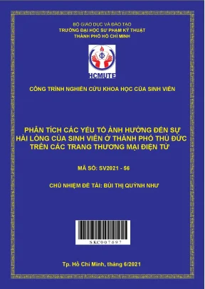 Hcmute phân tích các yếu tố ảnh hưởng đến sự hài lòng của sinh viên ở thành phố thủ đức trên các trang thương mại điện tử
