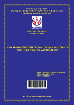 Đồ án hcmute quy trình kiểm toán tài sản cố định tại công ty tnhh kiểm toán tư vấn rồng việt