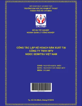 Đồ án hcmute công tác lập kế hoạch sản xuất tại công ty tnhh mtv nidec seimitsu việt nam