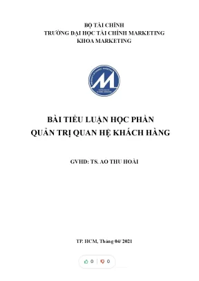 Tiểu luận kế hoạch quản trị quan hệ khách hàng honda giai đoạn 2021 2025