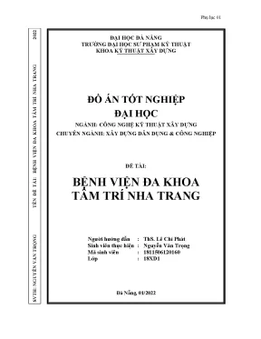 Đồ án tốt nghiệp bệnh viện đa khoa tâm trí nha trang