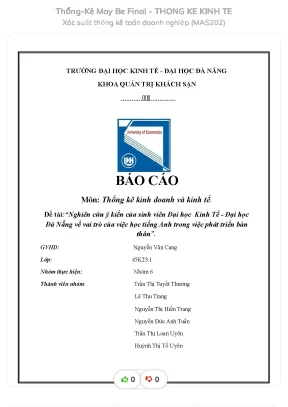Đề tài nghiên cứu ý kiến của sinh viên đại học kinh tế đại học đà nẵng về vai trò của việc học tiếng anh trong việc phát triển bản thân