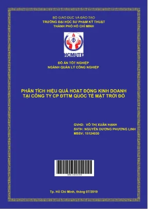 Đồ án hcmute phân tích hiệu quả hoạt động kinh doanh tại công ty cp đttm quốc tế mặt trời đỏ