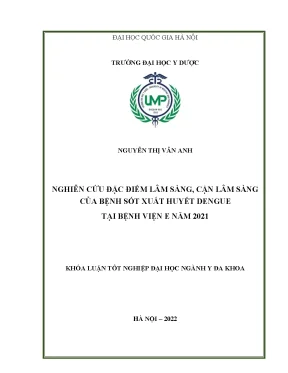 Nghiên cứu đặc điểm lâm sàng cận lâm sàng của bệnh sốt xuất huyết dengue tại bệnh viện e năm 2021