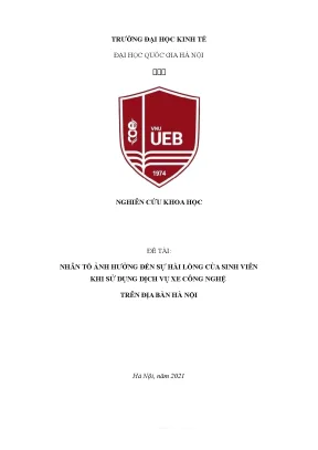 Tiểu luận nhân tố ảnh hưởng đến sự hài lòng của sinh viên khi sử dụng dịch vụ xe công nghệ trên địa bàn hà nội