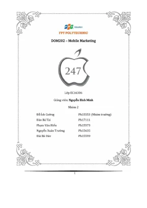 Tiểu luận đo lường đánh giá hiệu chỉnh chiến dịch marketing online tên thương hiệu apple 247