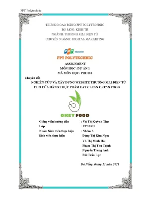Chuyên đề nghiên cứu và xây dựng website thương mại điện tử cho cửa hàng thực phẩm eat clean okeys food