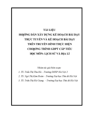 Tiểu luận hƣớng dẫn xây dựng kế hoạch bài dạy trực tuyến và kế hoạch bài dạy trên truyền hình thực hiện chƣơng trình gdpt cấp tiểu học môn lịch sử và địa lí