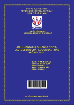 Đồ án hcmute ảnh hưởng của glucono delta lactone đến chất lượng sản phẩm phô mai tươi