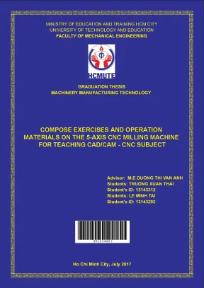 Đồ án hcmute compose exercises and operation materials on the 5 axis cnc milling machine for teaching cad cam cnc subject