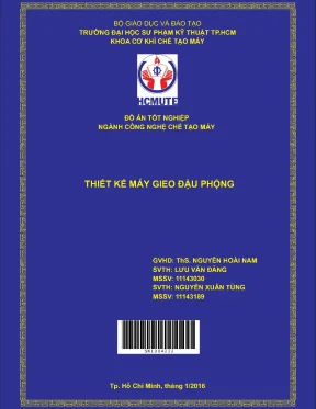 Đồ án hcmute thiết kế máy gieo đậu phộng