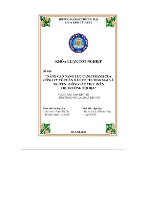 Tiểu luận thảo luận nhóm tmu nâng cao năng lực cạnh tranh của công ty c i và ổ phần đầu tư thương mạ truyền thông sắc việt trên thị trường n ội địa