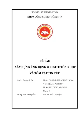 Tiểu luận xây dựng ứng dụng website tổng hợp và tóm tắt tin tức