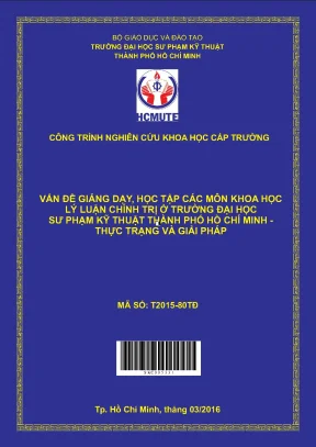 Hcmute vấn đề giảng dạy học tập các môn khoa học lý luận chính trị ở trường đại học sư phạm kỹ thuật tp hồ chí minh thực trạng và giải pháp