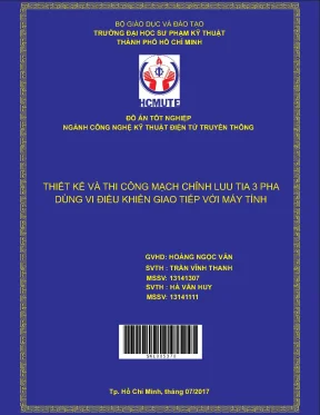 Đồ án hcmute thiết kế và thi công mạch chỉnh lưu tia 3 pha dùng vi điều khiển giao tiếp với máy tính