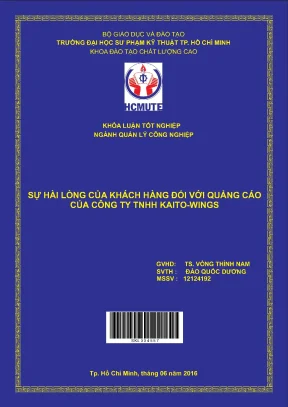 Đồ án hcmute sự hài lòng của khách hàng đối với quảng cáo của công ty tnhh kaito wings