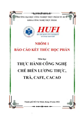 Thực hành công nghệ chế biến lương thực trà cafe cacao bài 2 sản xuất bánh mì