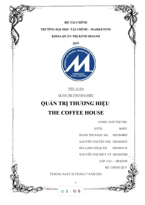 Tiểu luận quản trị thương hiệu quản trị thương hiệu the coffee house