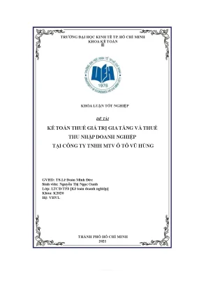 Tiểu luận kế toán thuế giá trị gia tăng và thuế thu nhập doanh nghiệp tại công ty tnhh mtv ô tô vũ hùng