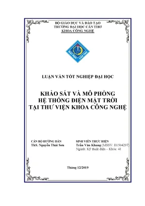 Tiểu luận khảo sát và mô phỏng hệ thống điện mặt trời tại thư viện khoa công nghệ