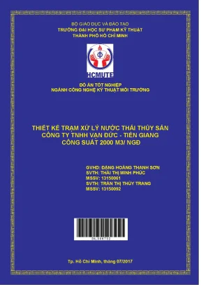 Đồ án hcmute thiết kế trạm xử lý nước thải thủy sản công ty tnhh vạn đức tiền giang công suất 2000 m3 ngđ