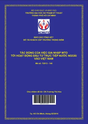Hcmute tác động của việc gia nhập wto tới hoạt động đầu tư trực tiếp nước ngoài vào việt nam