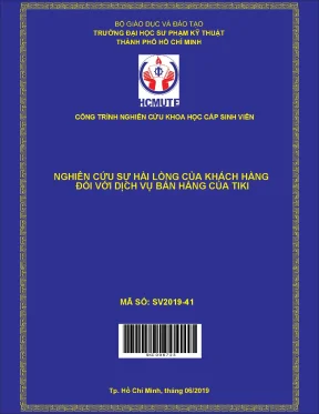 Hcmute nghiên cứu sự hài lòng của khách hàng đối với dịch vụ bán hàng của tiki