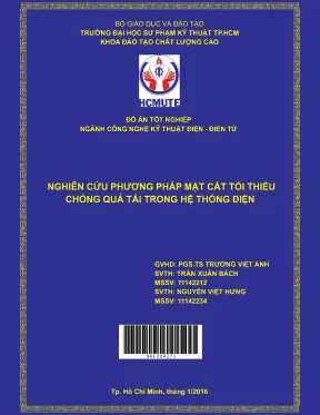 Đồ án hcmute nghiên cứu phương pháp mặt cắt tối thiểu chống quá tải trong hệ thống điện