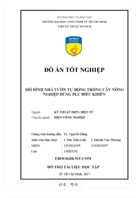 Tiểu luận đồ án tốt nghiệp mô hình nhà vườn tự động trồng cây nông nghiệp dùng plc điều khiển