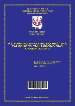 Đồ án hcmute kế toán nợ phải thu nợ phải trả tại công ty tnhh xưởng giấy chánh dương
