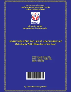 Đồ án hcmute hoàn thiện công tác lập kế hoạch sản xuất