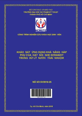 Hcmute khảo sát ứng dụng khả năng hấp thụ của hạt sỏi nhẹ keramzit trong xử lý nước thải nhuộm