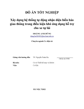 Tiểu luận đồ án tốt nghiệp xây dựng hệ thống tự động nhận diện biển báo giao thông trong điều kiện khó ứng dụng hỗ trợ cho xe tự lái