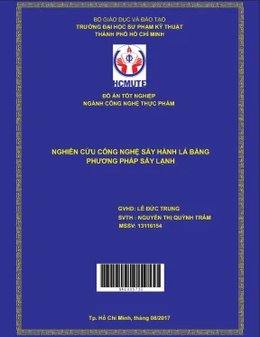 Đồ án hcmute nghiên cứu công nghệ sấy hành lá bằng phương pháp sấy lạnh