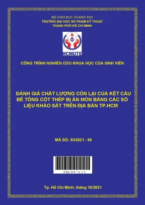 Hcmute đánh giá chất lượng còn lại của kết cấu bê tông cốt thép bị ăn mòn bằng các số liệu khảo sát trên địa bàn tp hcm