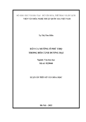 Dân ca mường ở phú thọ trong bối cảnh đương đại