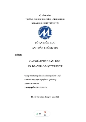 Tiểu luận đồ án môn học an toàn thông tin đề tài các giải pháp đảm bảo an toàn bảo mật website
