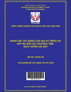 Hcmute đánh giá tác động của bụi và tiếng ồn gây ra bởi các phương tiện giao thông xe máy