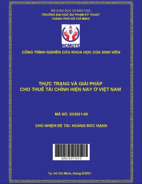 Hcmute thực trạng và giải pháp cho thuê tài chính hiện nay ở việt nam