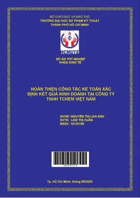 Đồ án hcmute hoàn thiện công tác kế toán xác định kết quả kinh doanh tại công ty tnhh tchem việt nam