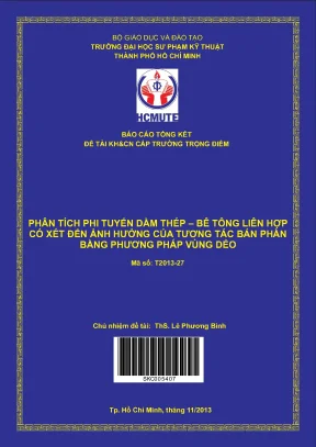 Hcmute phân tích phi tuyến dầm thép bê tông liên hợp có xét đến ảnh hưởng của tương tác bán phần bằng phương pháp vùng dẻo