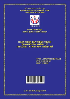 Đồ án hcmute hoàn thiện quy trình tuyển dụng nguồn nhân lực tại công ty tnhh may thạnh mỹ